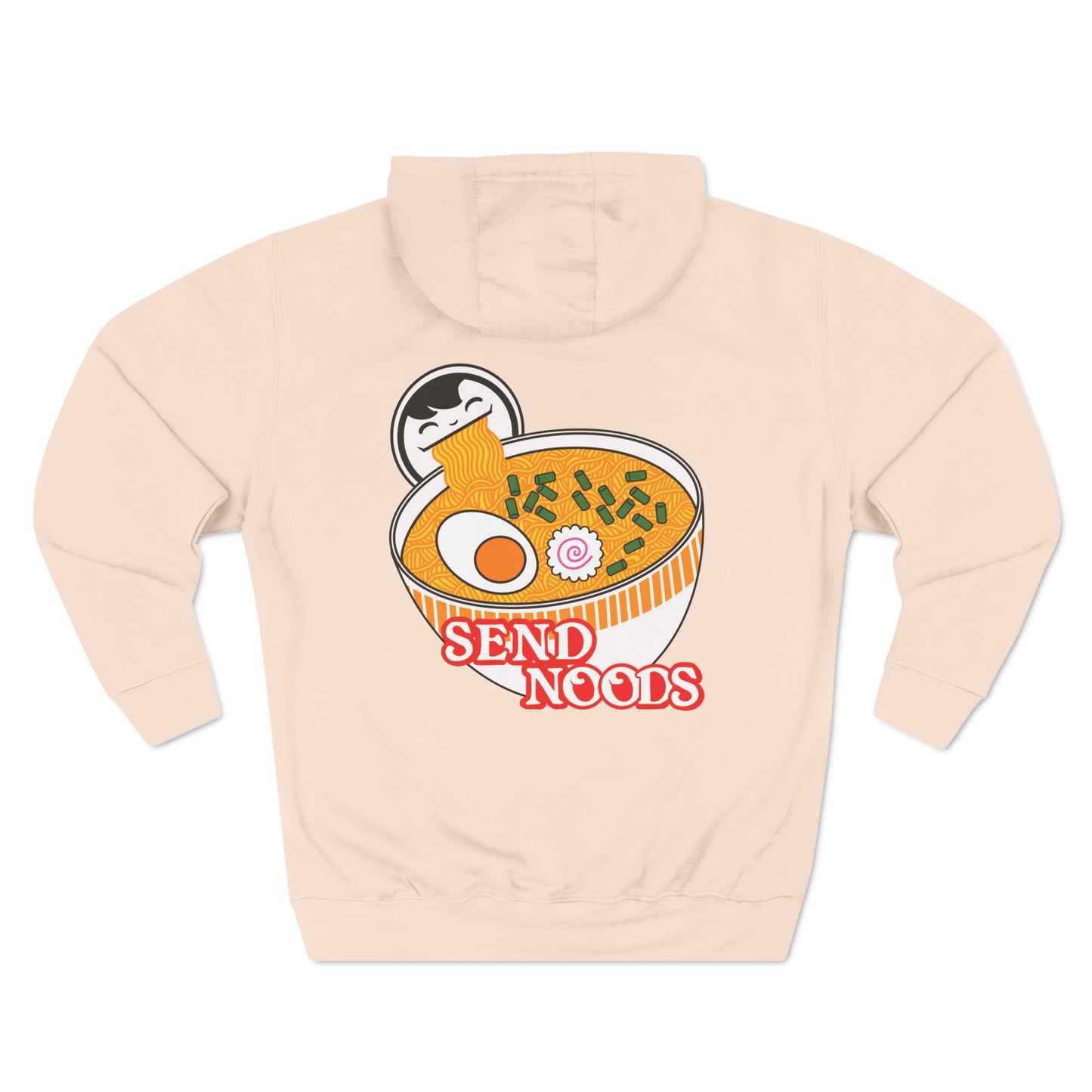 SEND NOODS Three-Panel Fleece Hoodie