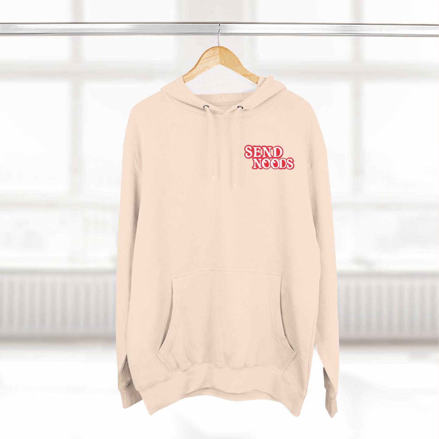 SEND NOODS Three-Panel Fleece Hoodie