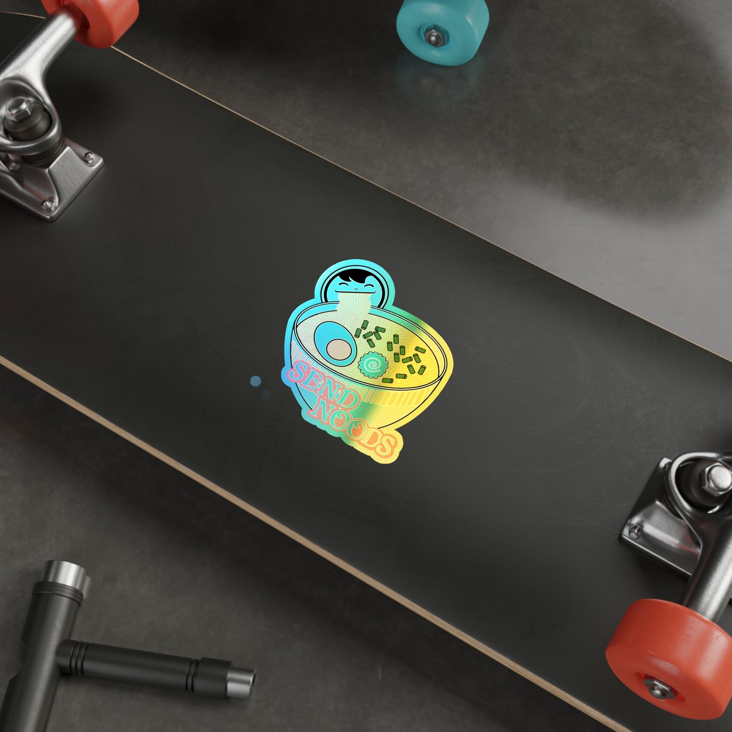 SEND NOODS Holographic Die-cut Stickers