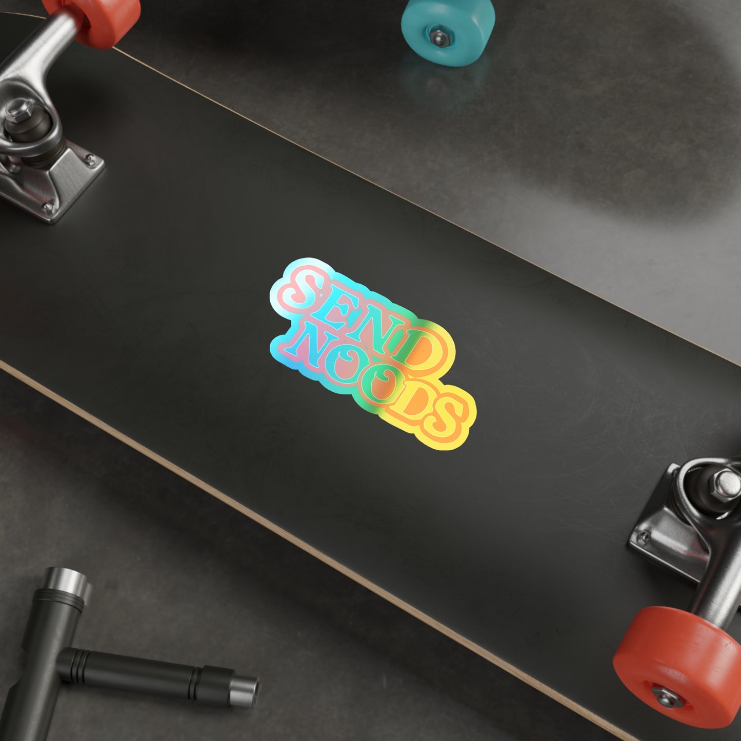 SEND NOODS Logo Only Holographic Die-cut Stickers