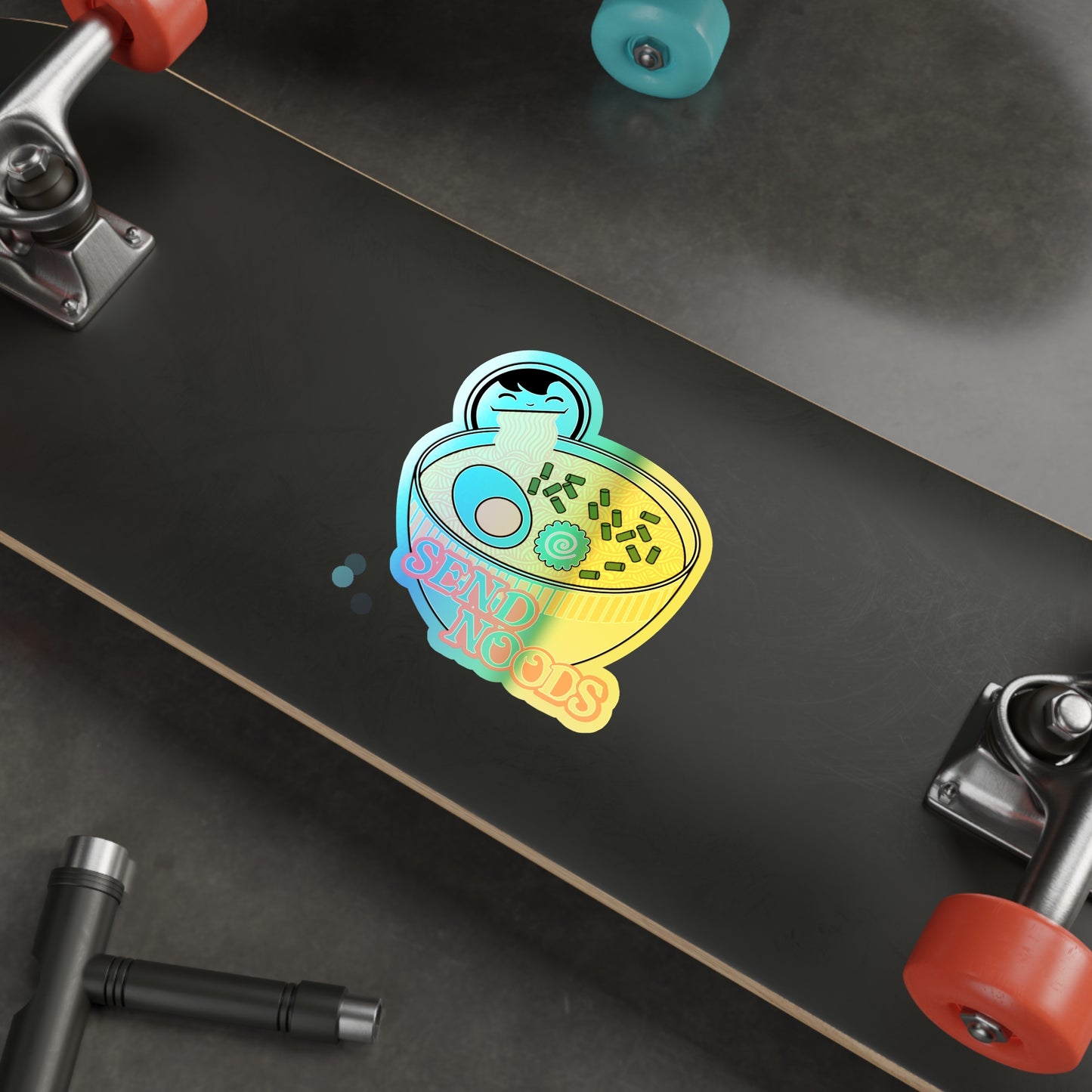 SEND NOODS Holographic Die-cut Stickers