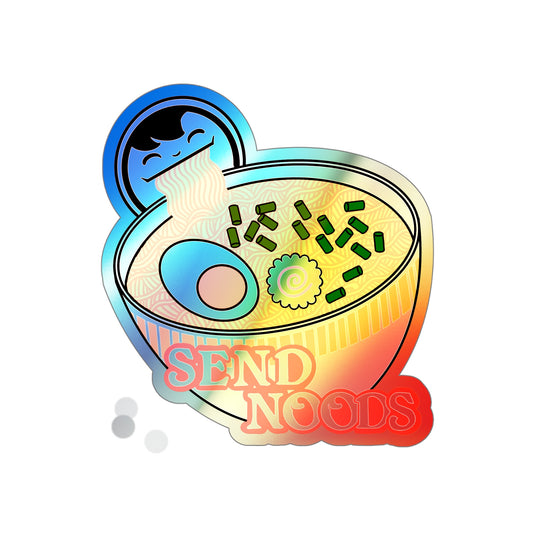 SEND NOODS Holographic Die-cut Stickers