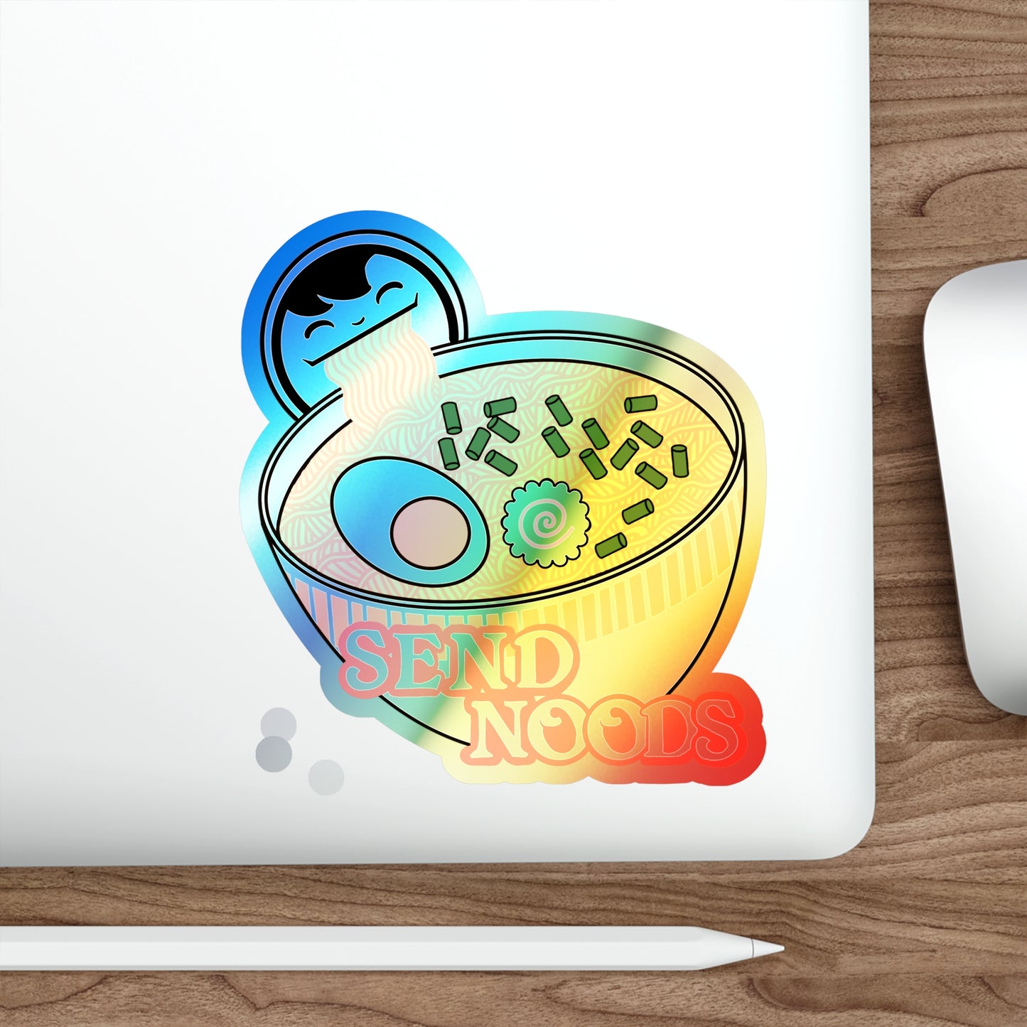 SEND NOODS Holographic Die-cut Stickers