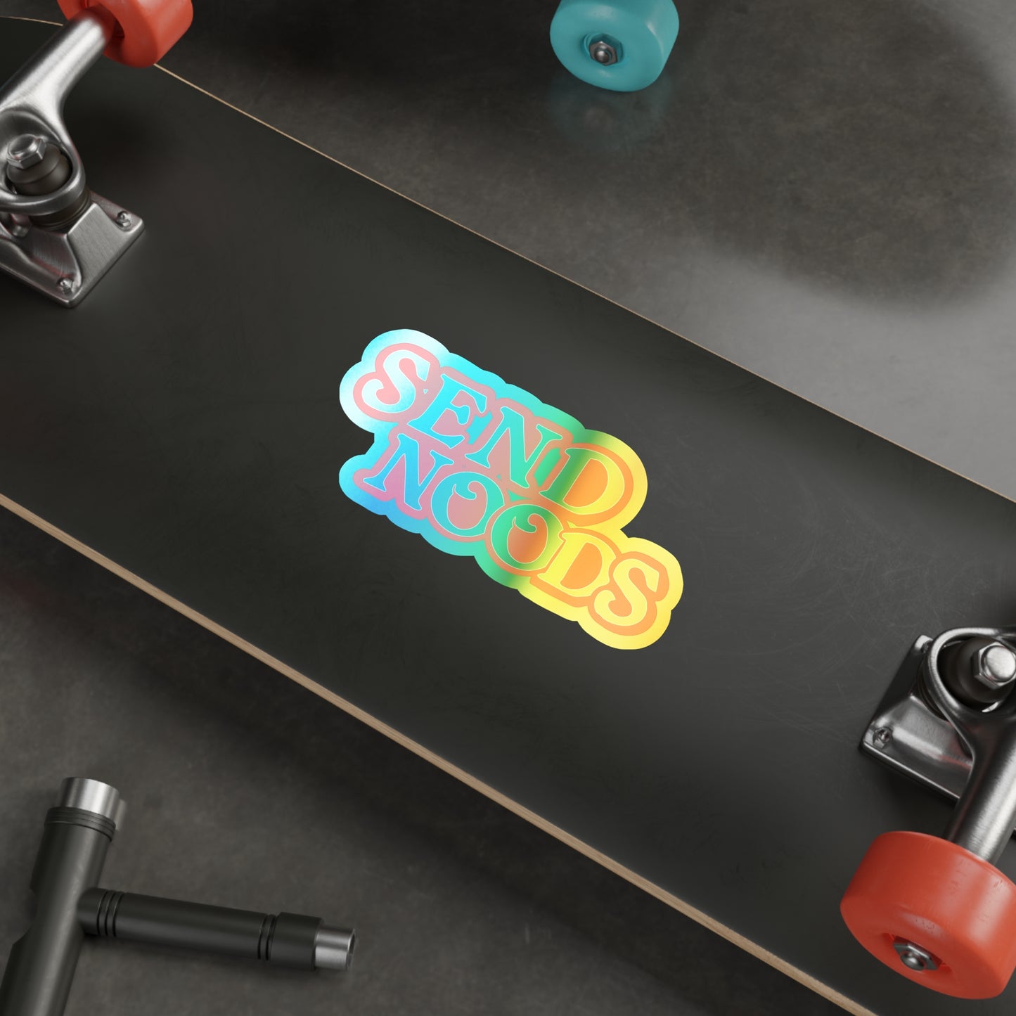 SEND NOODS Logo Only Holographic Die-cut Stickers