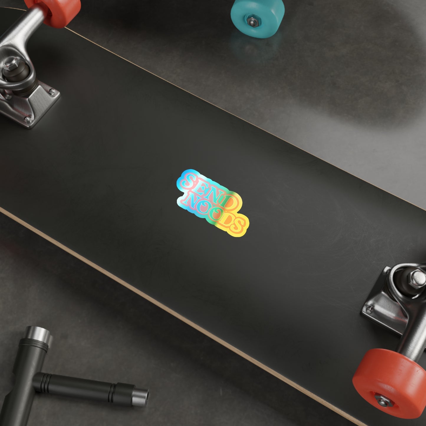 SEND NOODS Logo Only Holographic Die-cut Stickers
