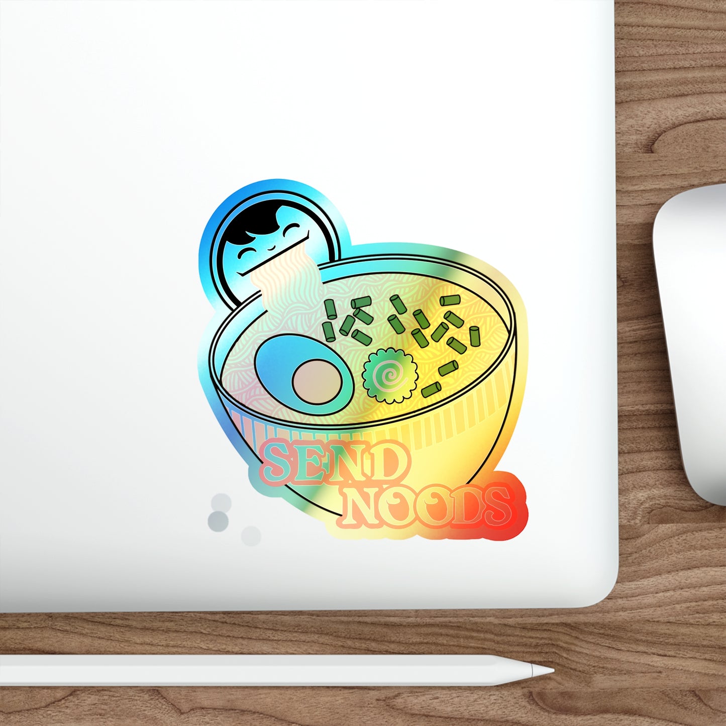SEND NOODS Holographic Die-cut Stickers