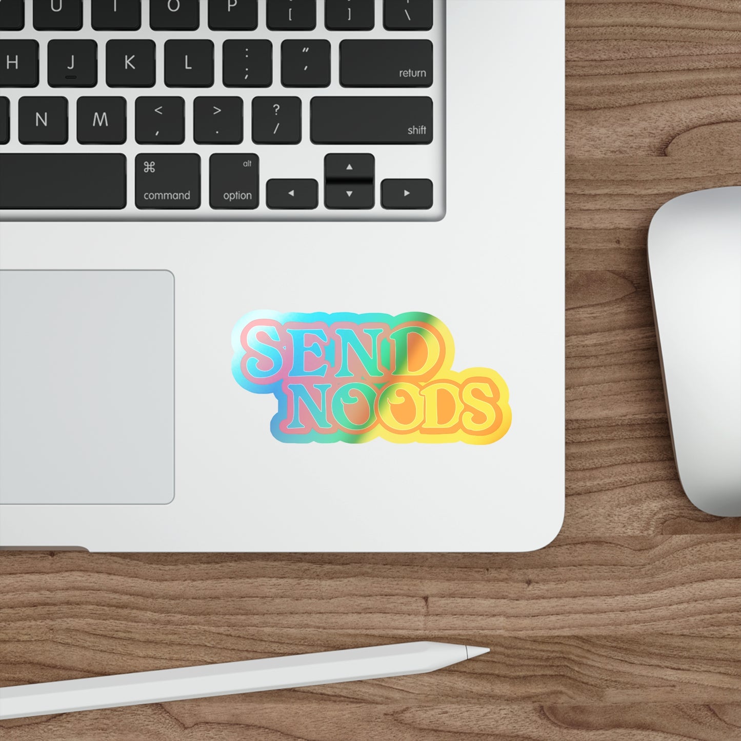 SEND NOODS Logo Only Holographic Die-cut Stickers