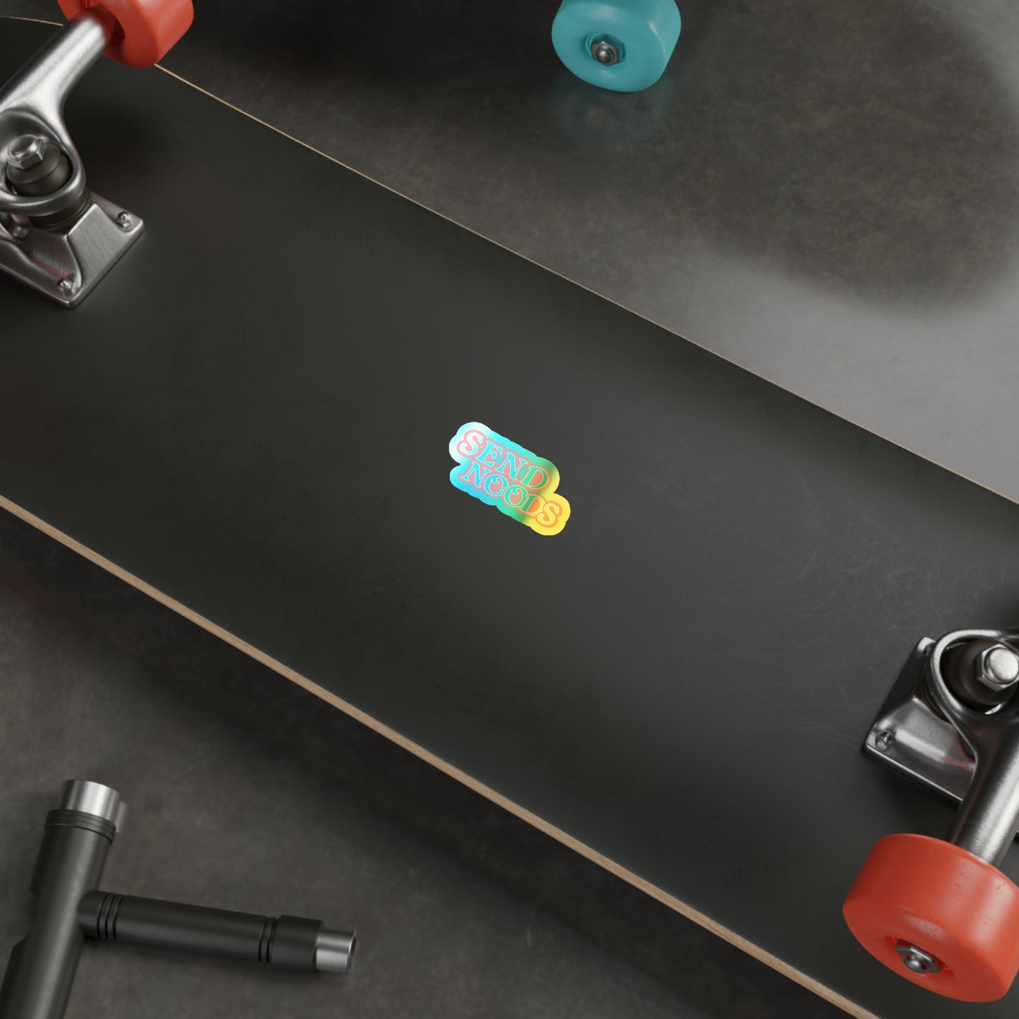 SEND NOODS Logo Only Holographic Die-cut Stickers