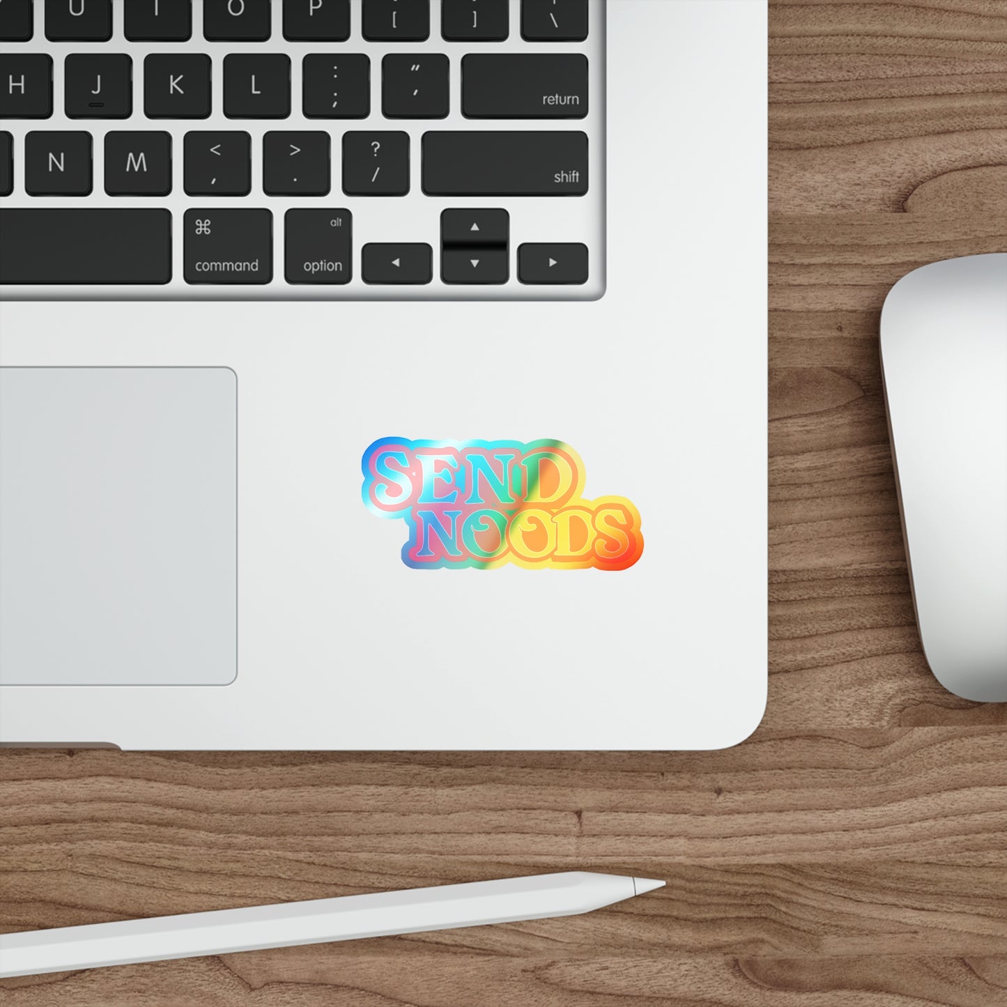 SEND NOODS Logo Only Holographic Die-cut Stickers
