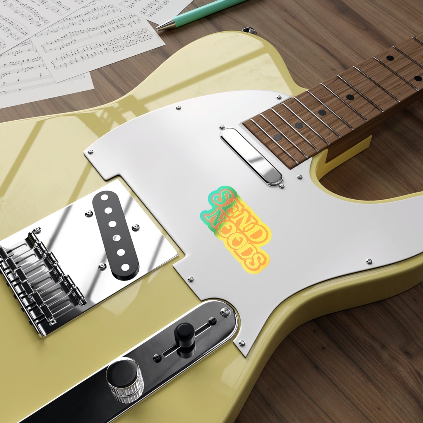 SEND NOODS Logo Only Holographic Die-cut Stickers