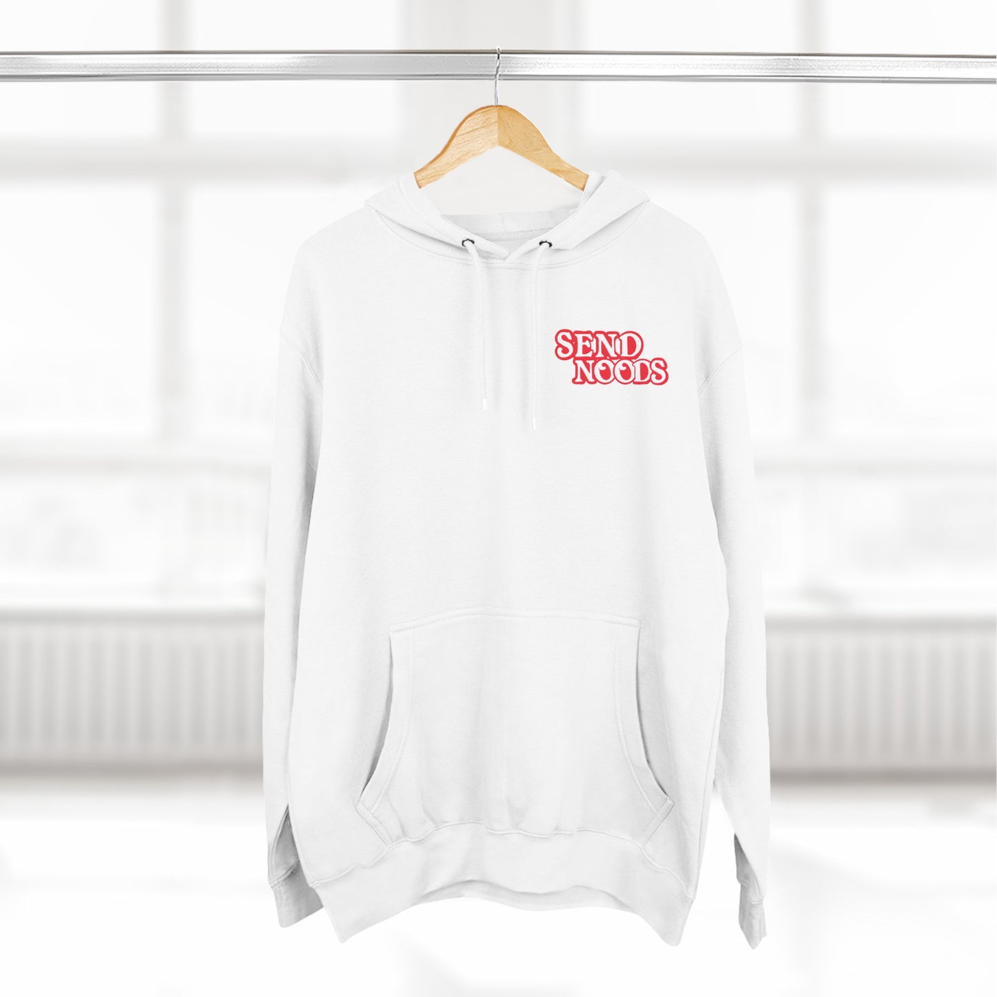 SEND NOODS Three-Panel Fleece Hoodie