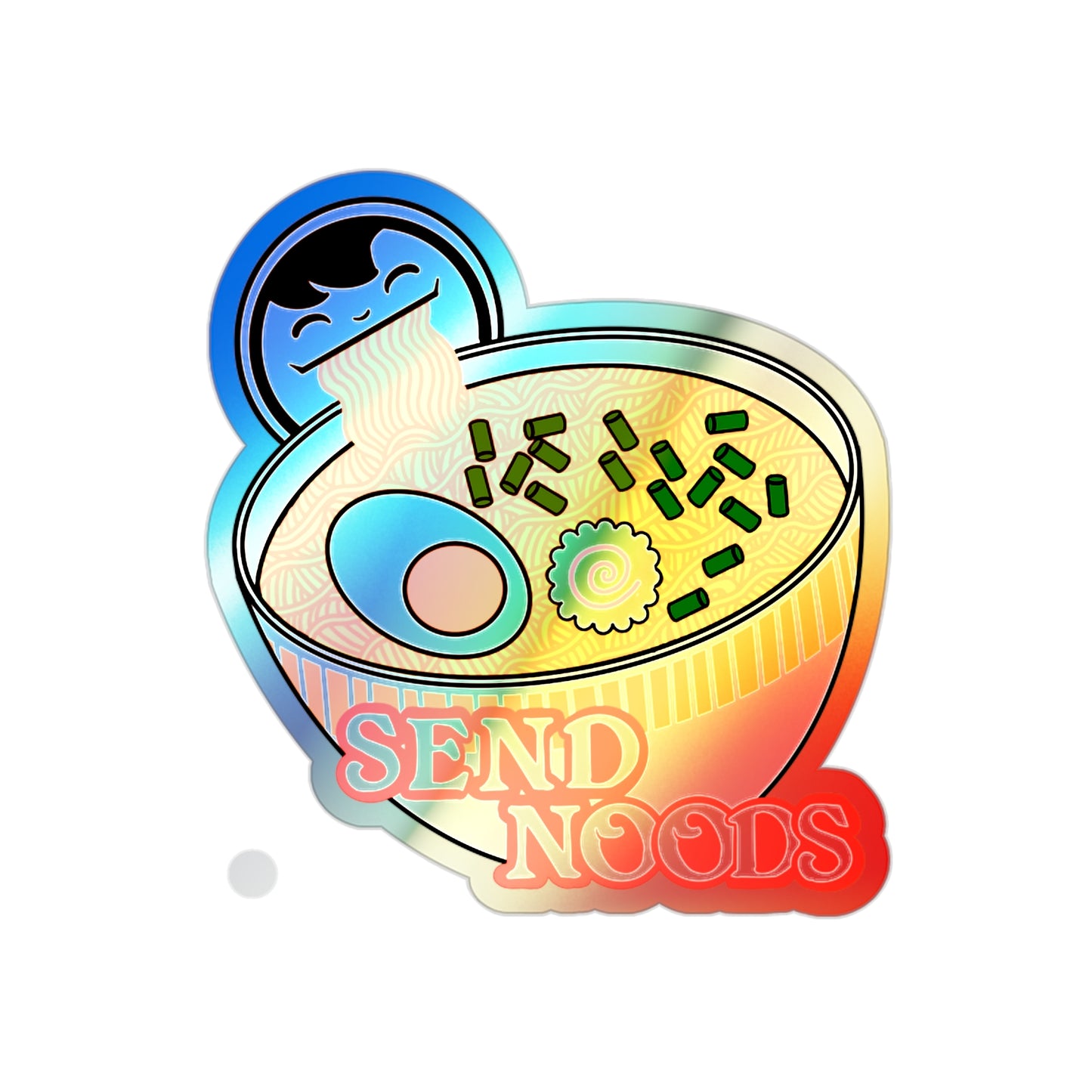 SEND NOODS Holographic Die-cut Stickers