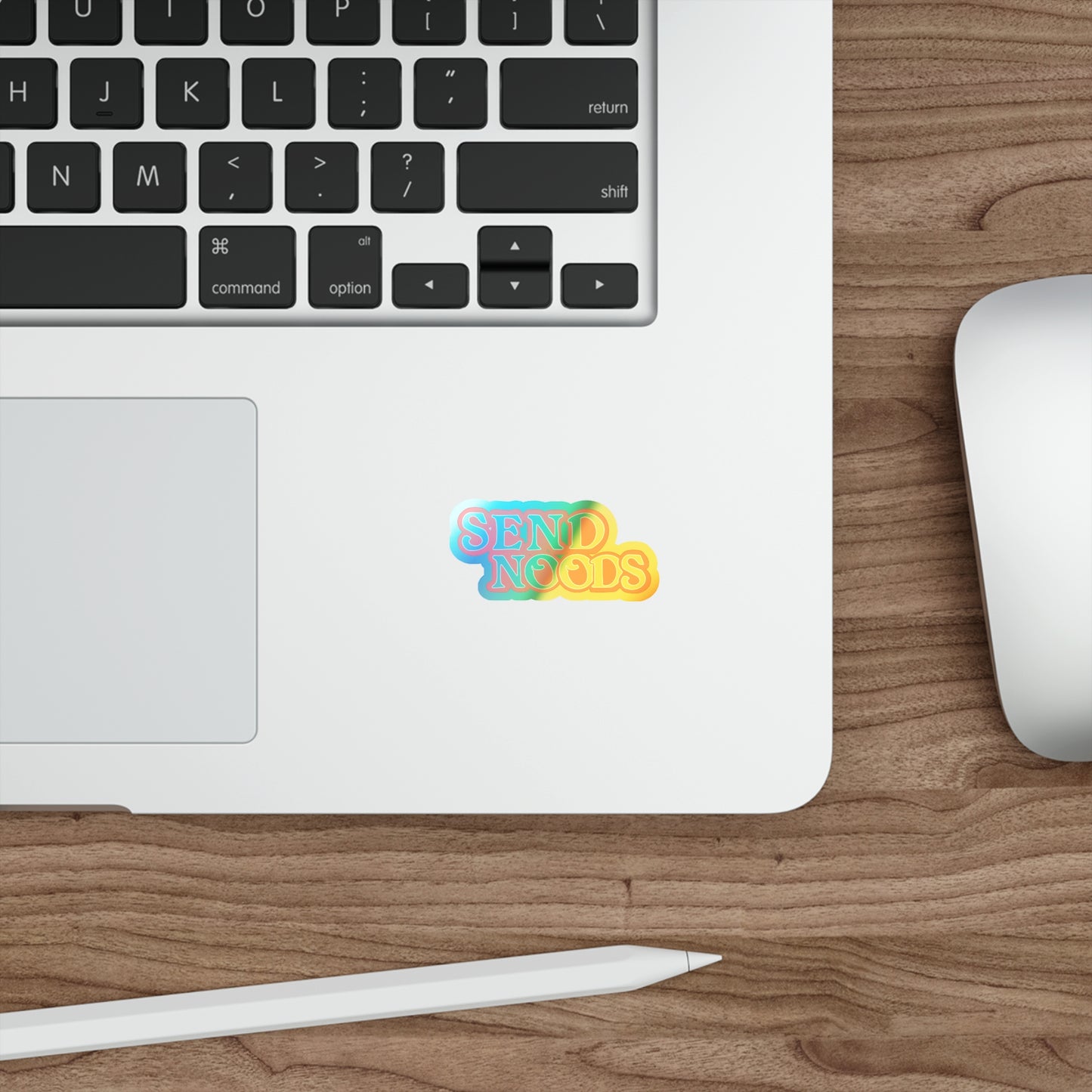 SEND NOODS Logo Only Holographic Die-cut Stickers