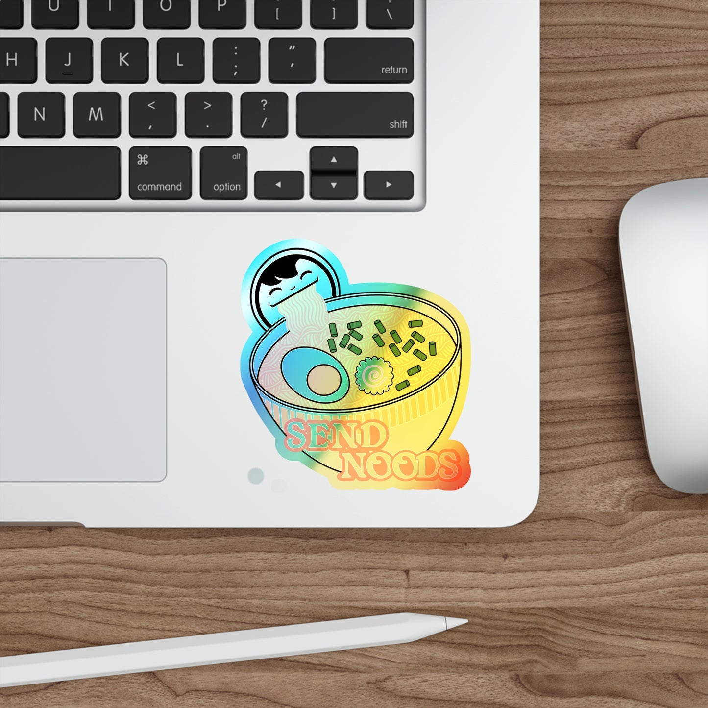 SEND NOODS Holographic Die-cut Stickers