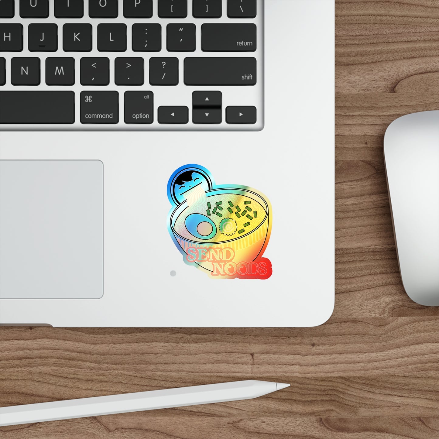 SEND NOODS Holographic Die-cut Stickers