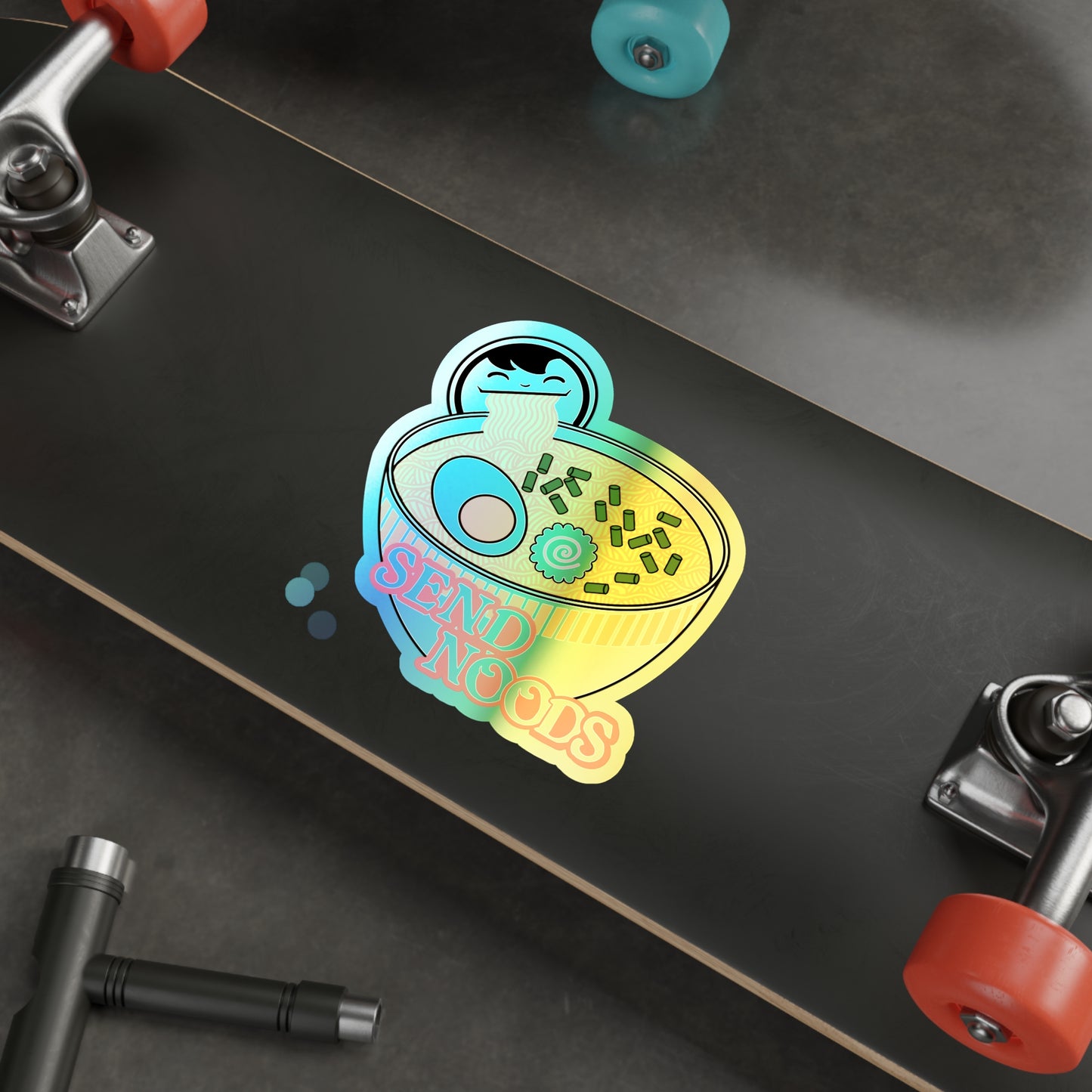SEND NOODS Holographic Die-cut Stickers