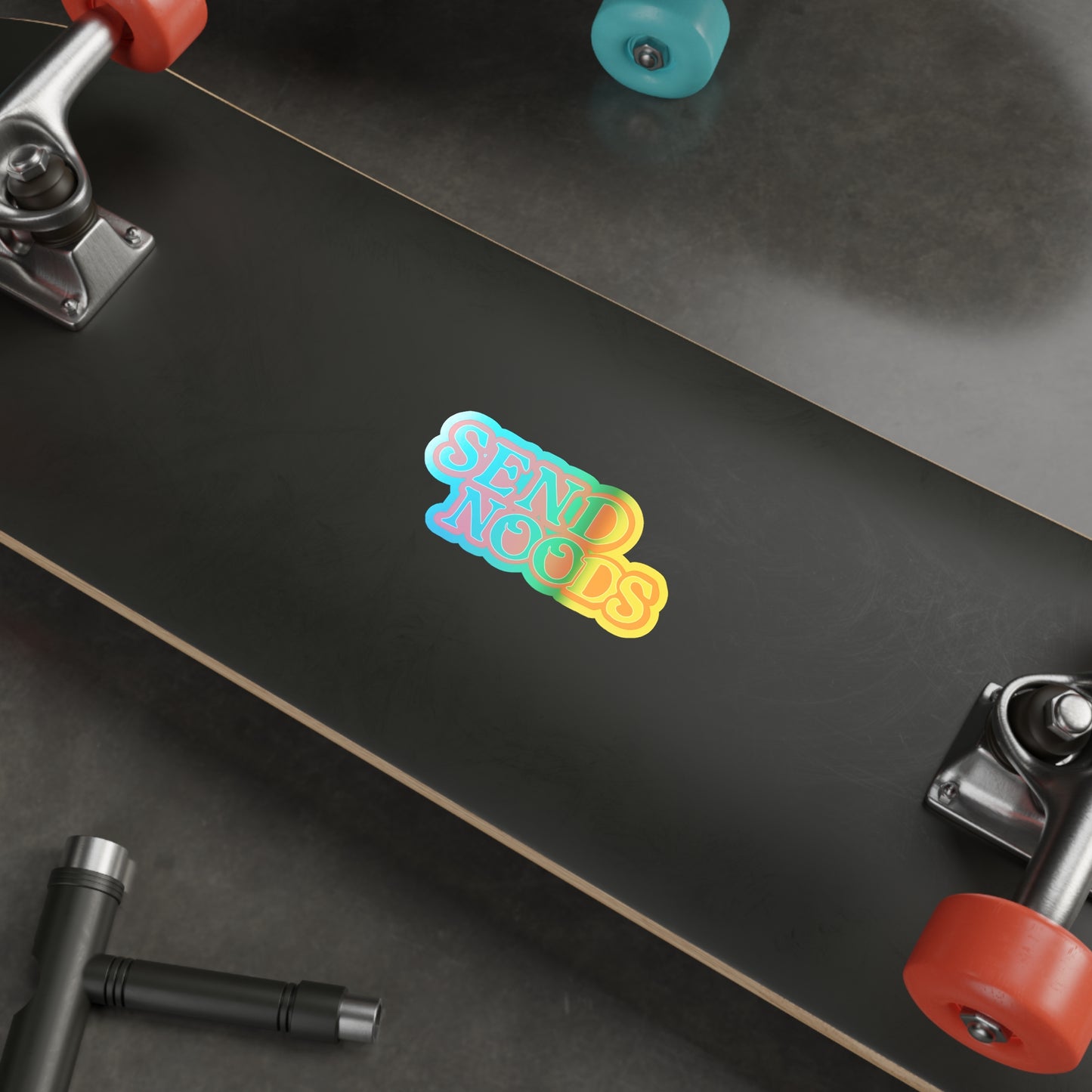 SEND NOODS Logo Only Holographic Die-cut Stickers