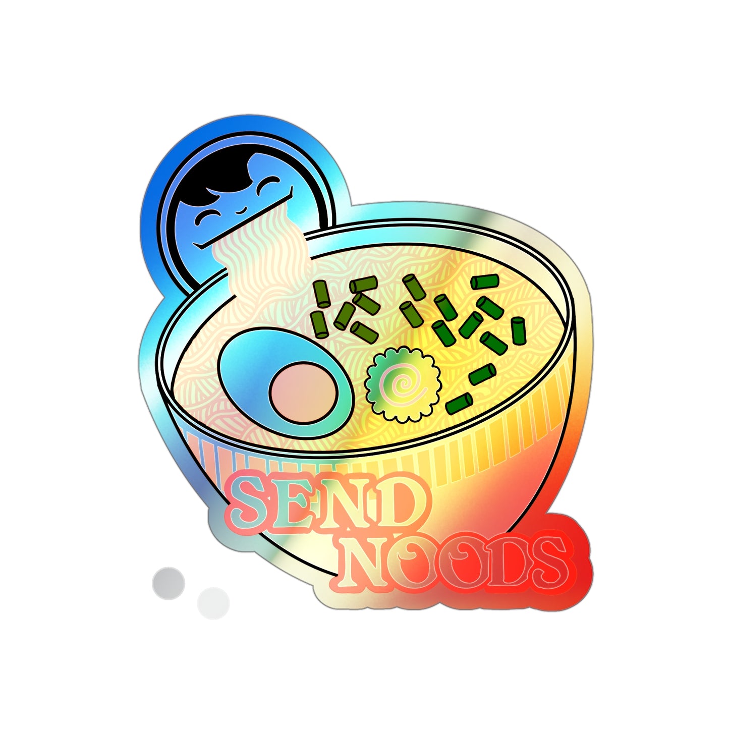 SEND NOODS Holographic Die-cut Stickers