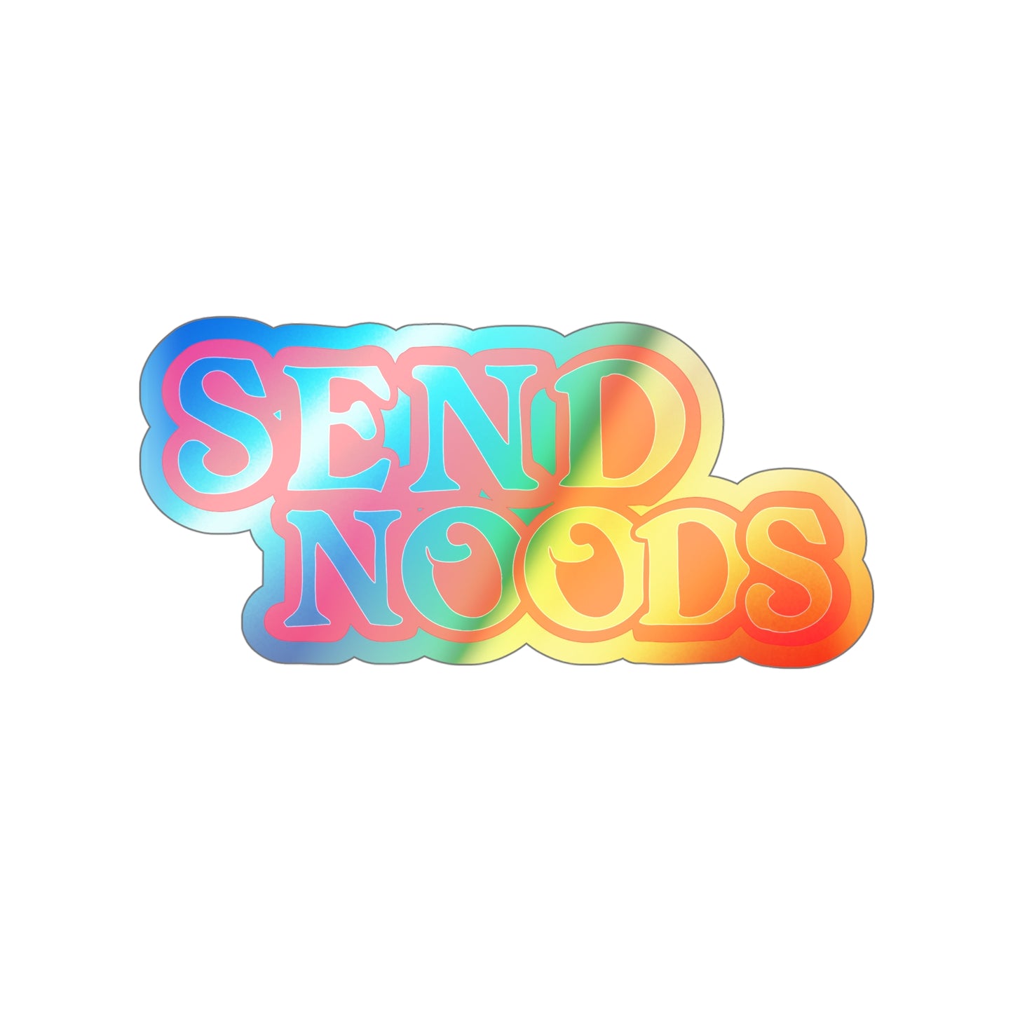 SEND NOODS Logo Only Holographic Die-cut Stickers