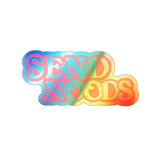 SEND NOODS Logo Only Holographic Die-cut Stickers